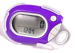 Pedusa PE-771 Tri-Axis Multi-Function Pocket Pedometer with Clip & Lanyard Pedometers PEDUSA Purple  