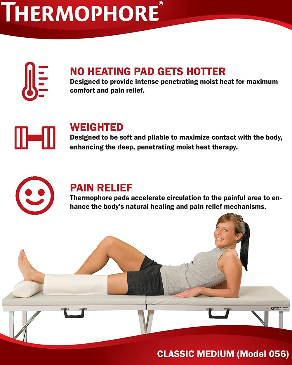 Thermophore Classic Moist Heat Pack (Model 056) Medium (14 x 14) Heating Pads Thermophore   