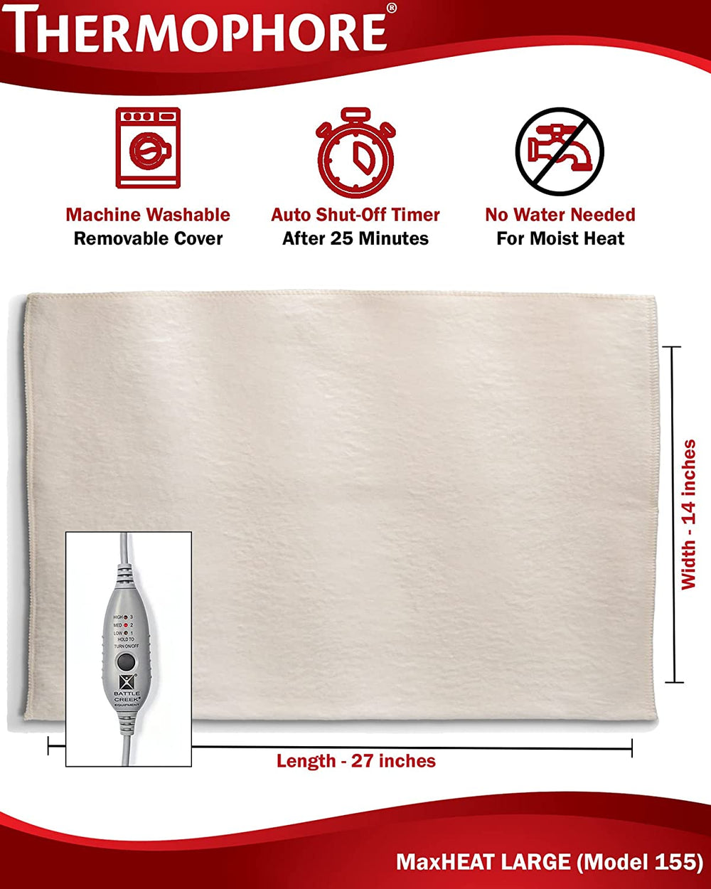 Thermophore Moist Heat Pad (Model 055/255) 14"x27" Heating Pads Thermophore   